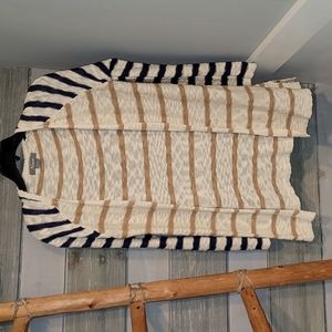Navy blue and tan Cardigan